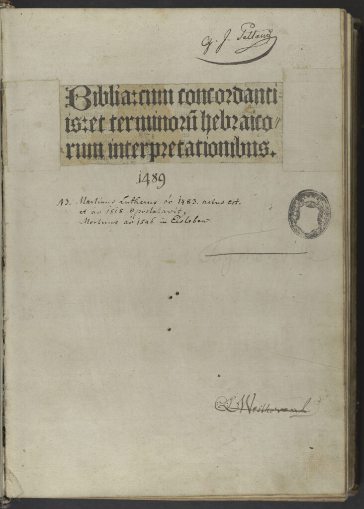 Title Page of 1489 BIBL